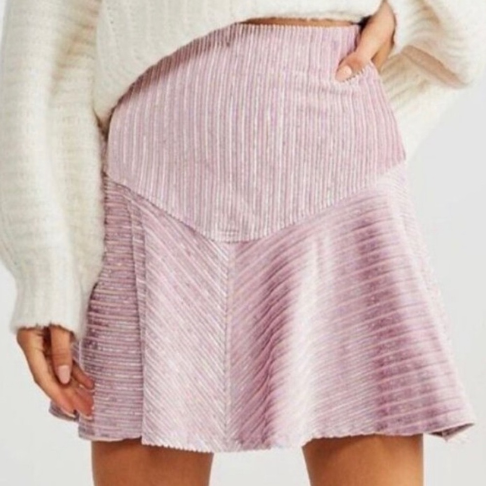 Free People Pink Camden Mini Skirt